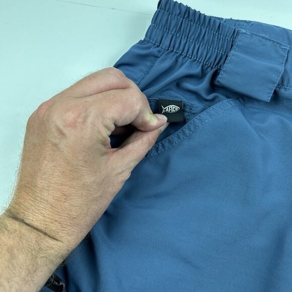 Aftco 100% Nylon Blue Shorts Cargo Boating Deck Travel Fishing Mens Size 40 x 7 - Picture 9 of 14